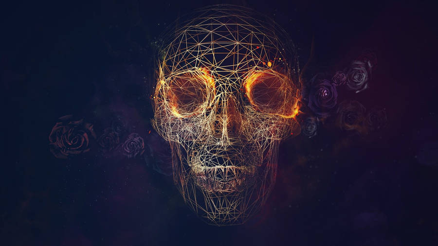 Geometric Skull Psychedelic Wallpaper