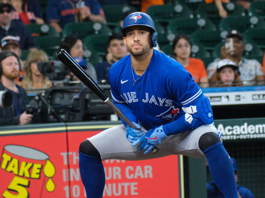 George Springer Toronto Blue Jays Squat Pose Wallpaper