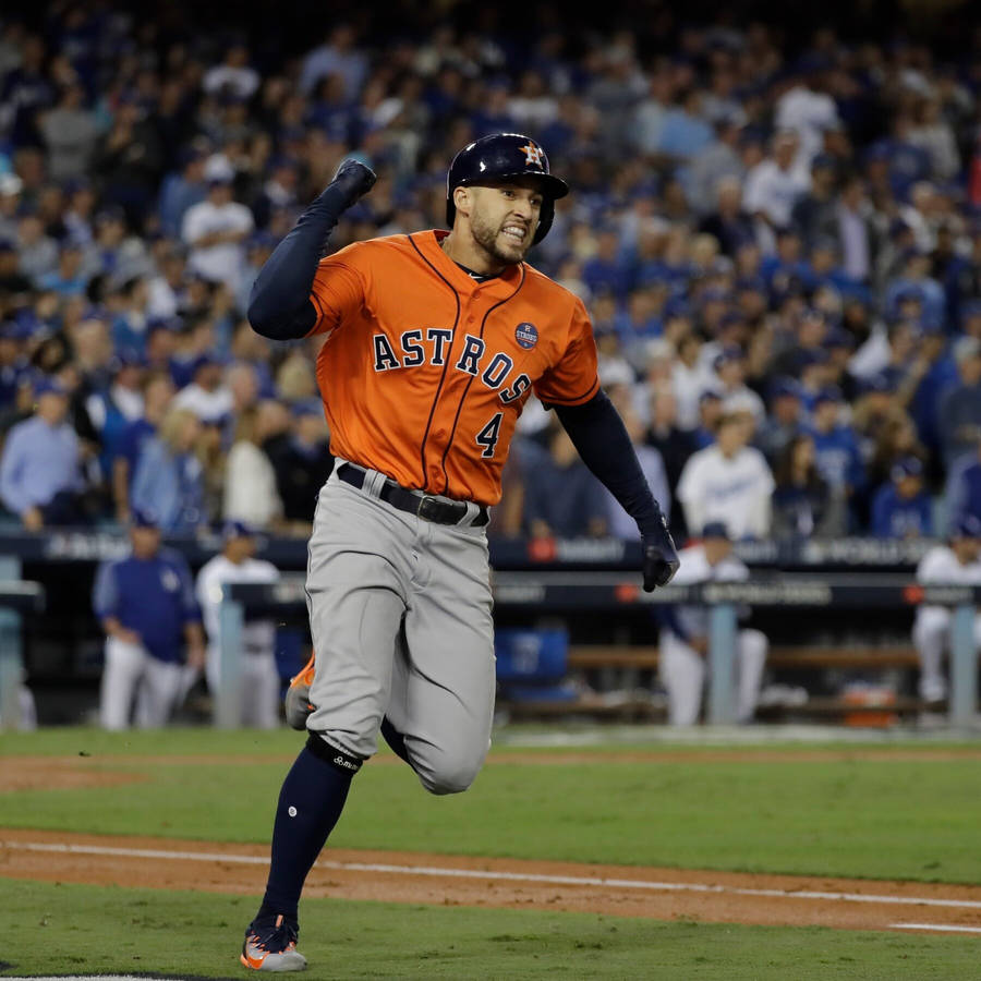 George Springer Wearing Orange Jersey Wallpaper