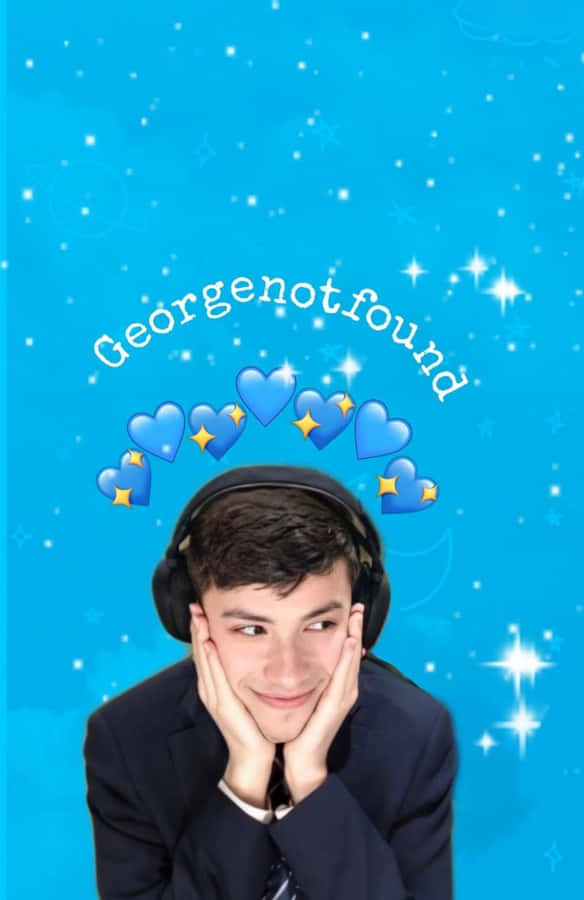 Georgenotfound With Blue Hearts Wallpaper