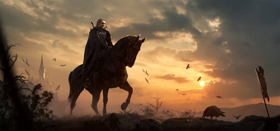 Geralt Horse Riding The Witcher 3 Wallpaper