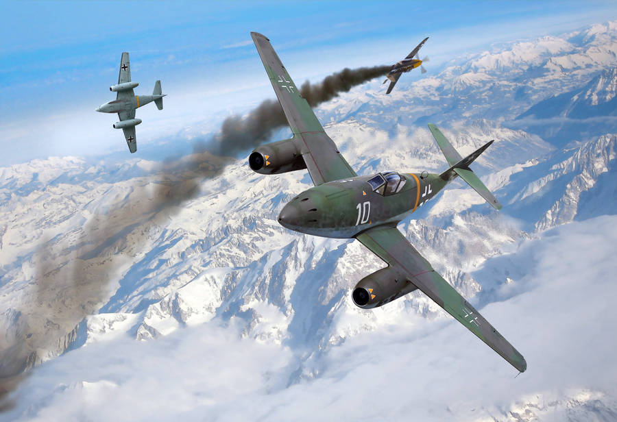 German Ww2 Fighters At War Wallpaper