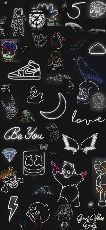 Get Glowing With White Neon Wallpaper