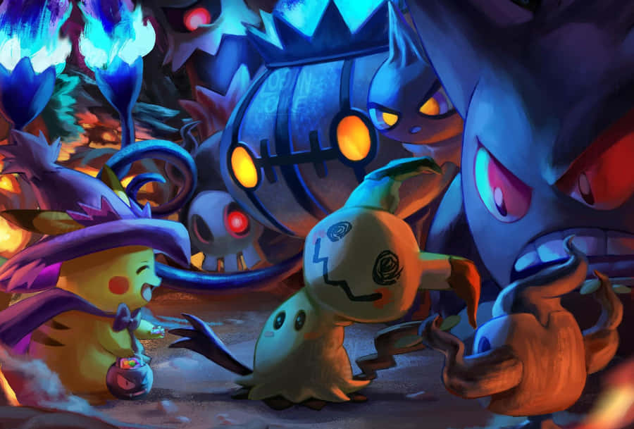 Get In The Spooky Spirit This Halloween With Your Favorite Pokemon Characters! Wallpaper