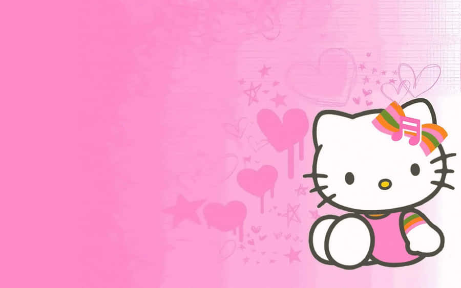 Get Ready For A Fun Work Day With Hello Kitty Laptop! Wallpaper