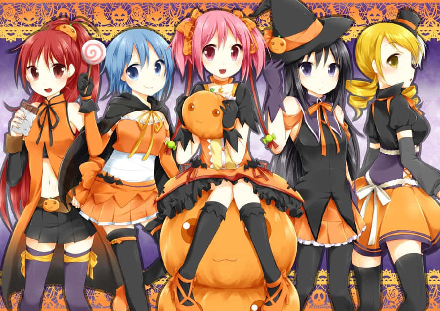 Get Ready For Halloween With This Adorable Anime Girl! Wallpaper