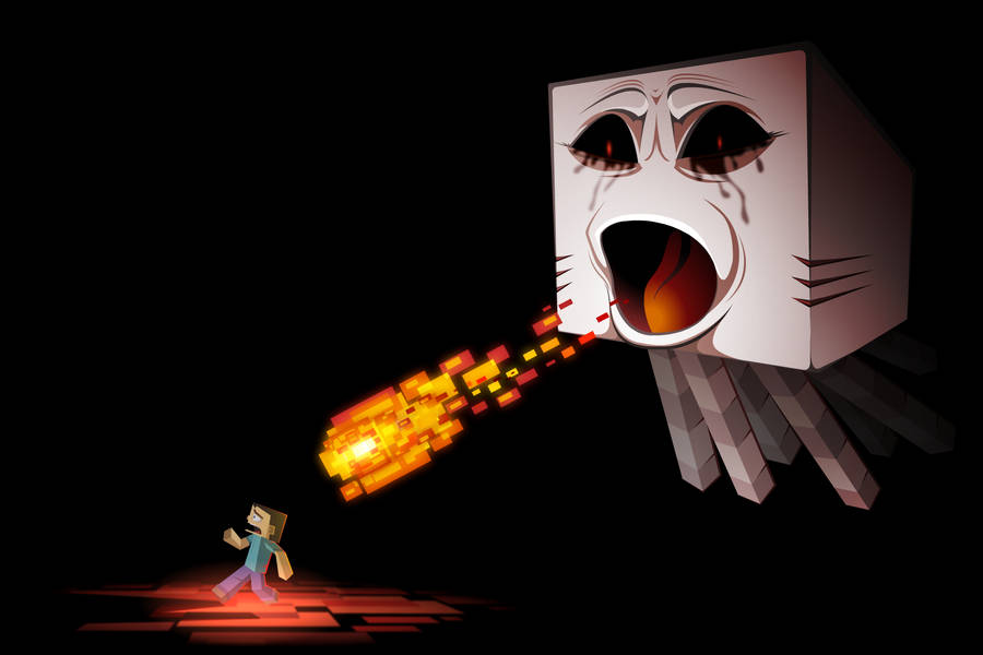 Ghast And Steve Minecraft Meme Wallpaper