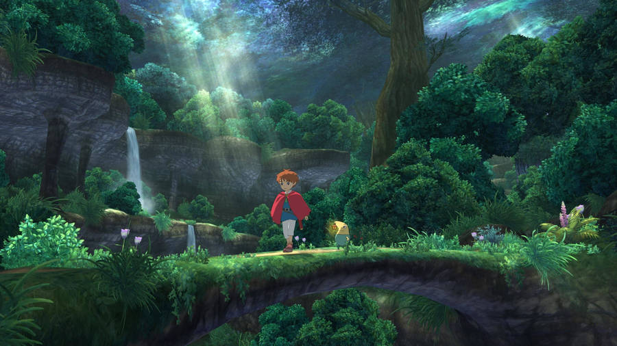 Ghibli Child Inside Forest Wallpaper