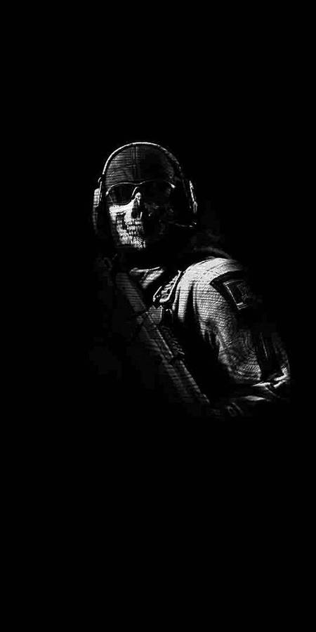 Ghost Of Duty - Monochrome War Scene In Call Of Duty Mobile Game Wallpaper