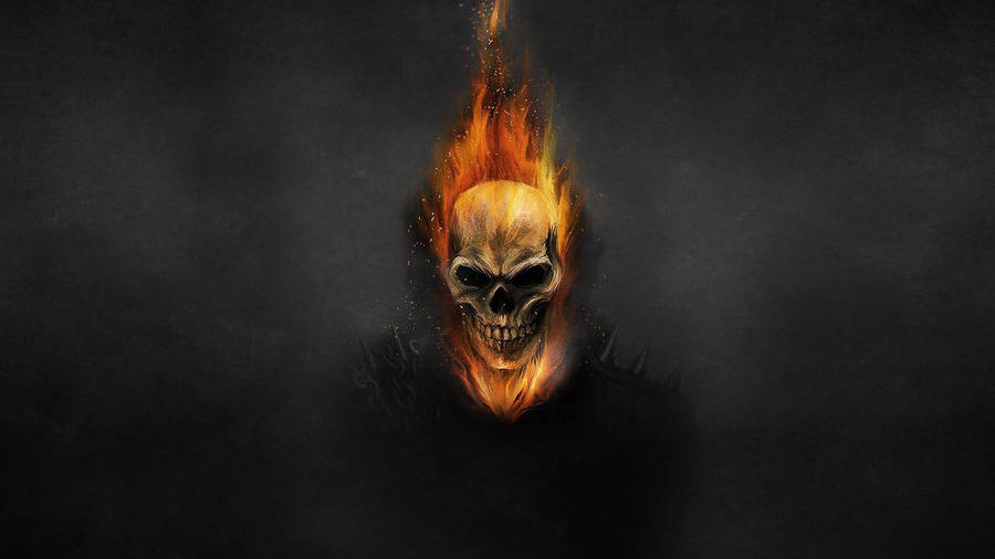 Ghost Rider Burning Skull Wallpaper