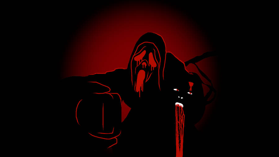 Ghostface Dark Red Art Wallpaper