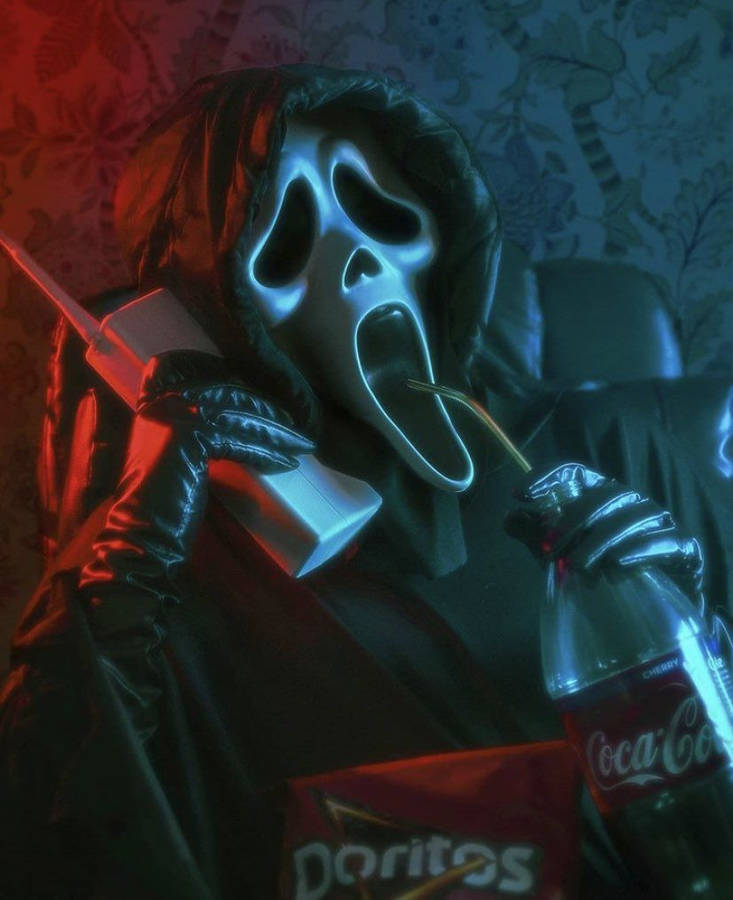 Ghostface Pfp Drinking Coca-cola Wallpaper