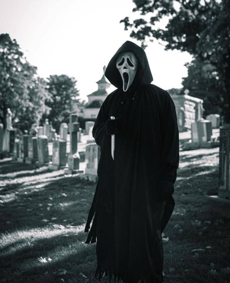 Ghostface Pfp In Cemetery Wallpaper