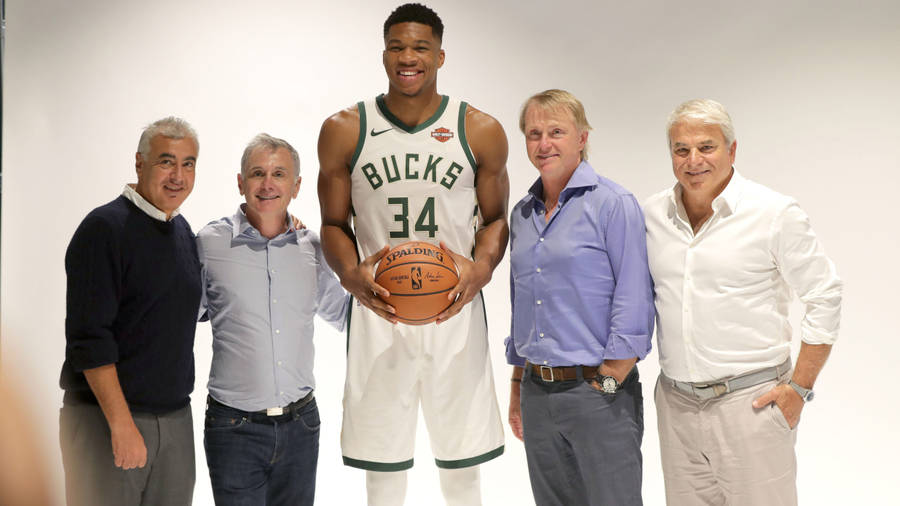 Giannis Antetokounmpo And Bucks' Owners Wallpaper