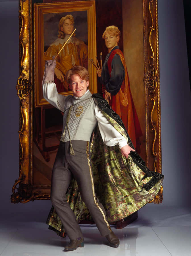 Gilderoy Lockhart Posing With Portraits Wallpaper