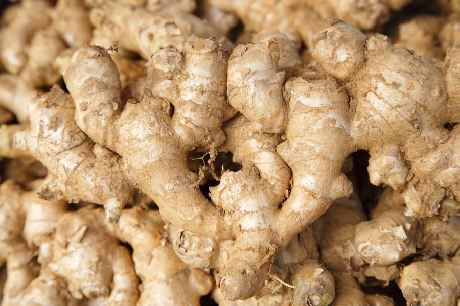 Ginger Root Vegetables Group Close Up Wallpaper