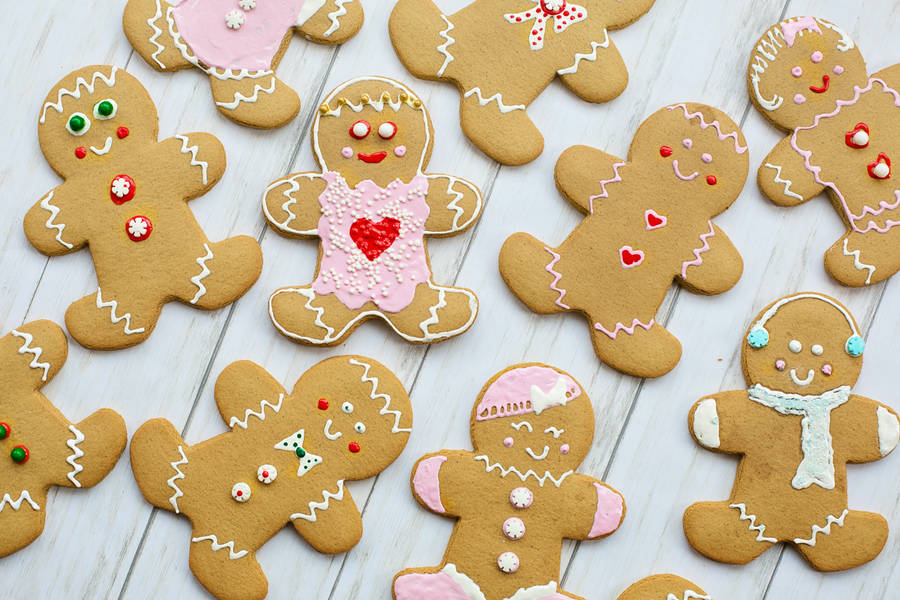 Gingerbread Man Christmas Cookies Wallpaper