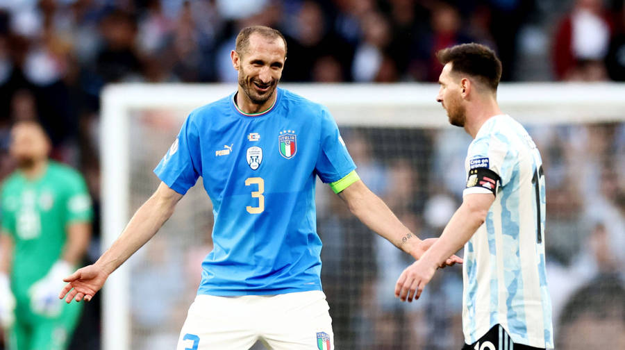 Giorgio Chiellini Lionel Messi Finalissima 2022 Wallpaper