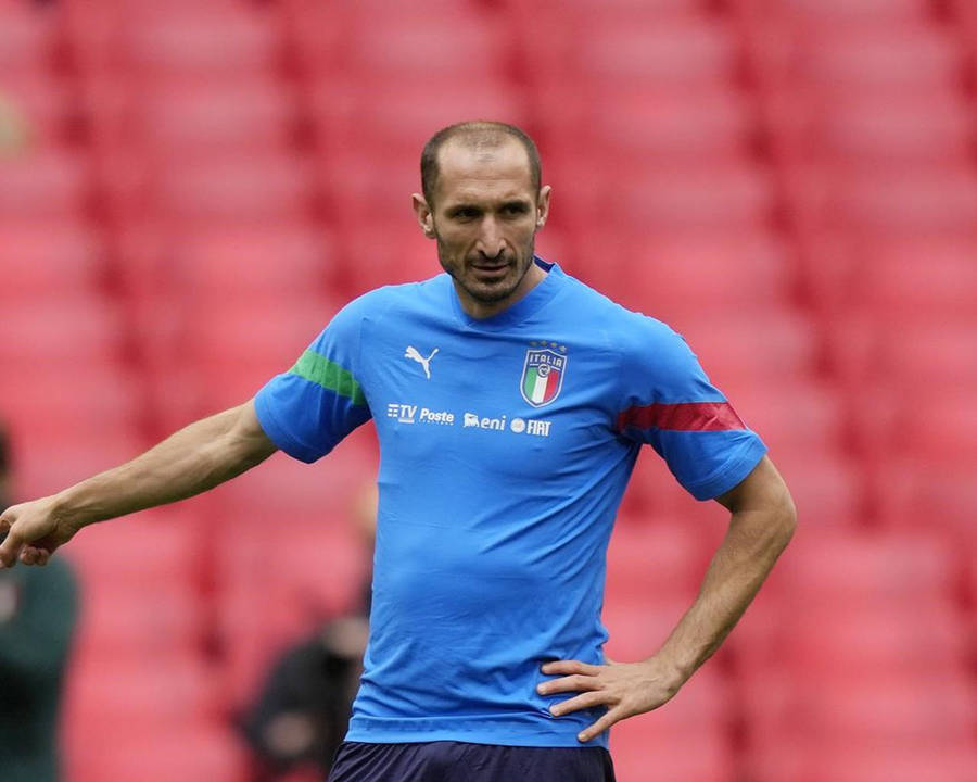 Giorgio Chiellini Strict Football Captain Italy Wallpaper