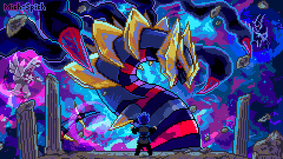 Giratina In Pixel Art Form Wallpaper