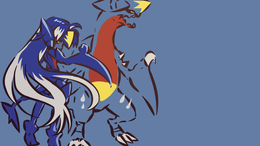 Girl And Garchomp Silhouettes Wallpaper