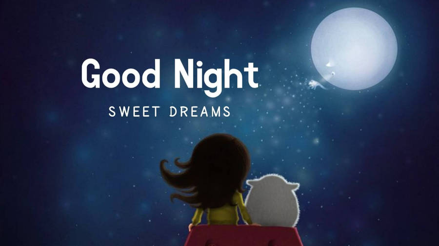 Girl And Pet Sweet Dreams Wallpaper