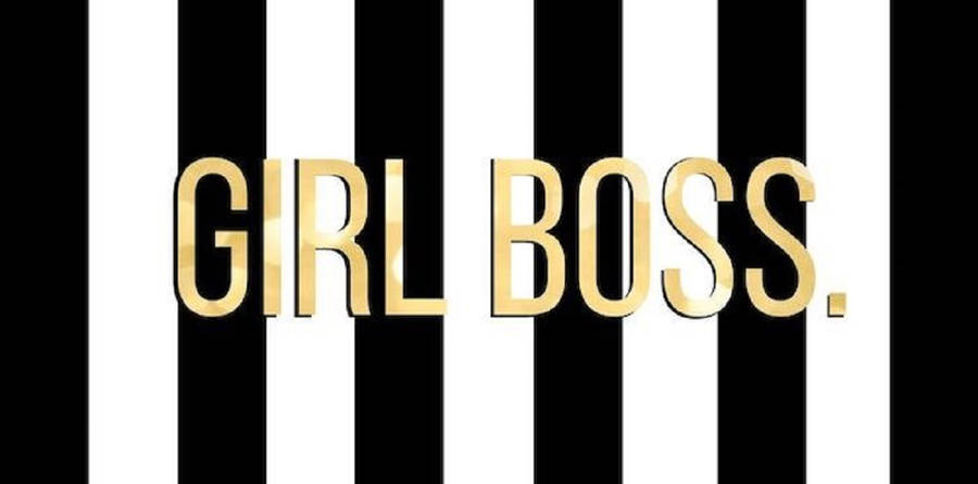 Girl Boss In Stripe Pattern Wallpaper