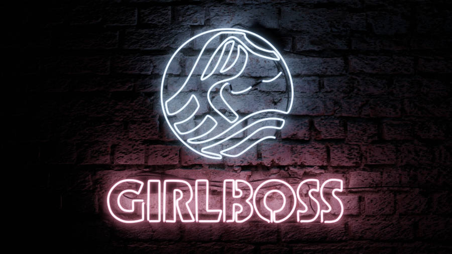 Girl Boss Neon Wordmark Wallpaper