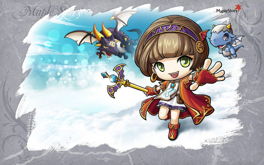 Girl Holding Sword Maplestory Wallpaper