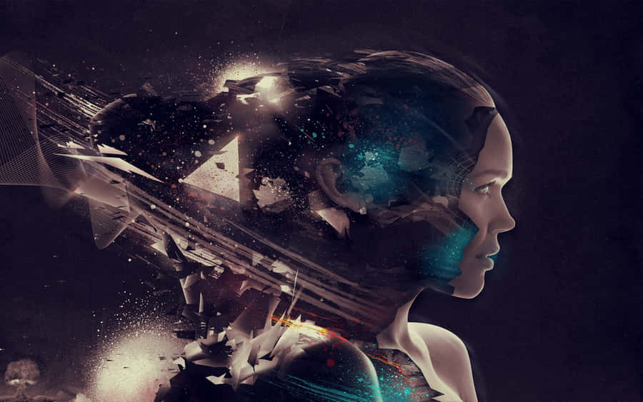 Girl Profile Of An Artistic Robotic Wallpaper