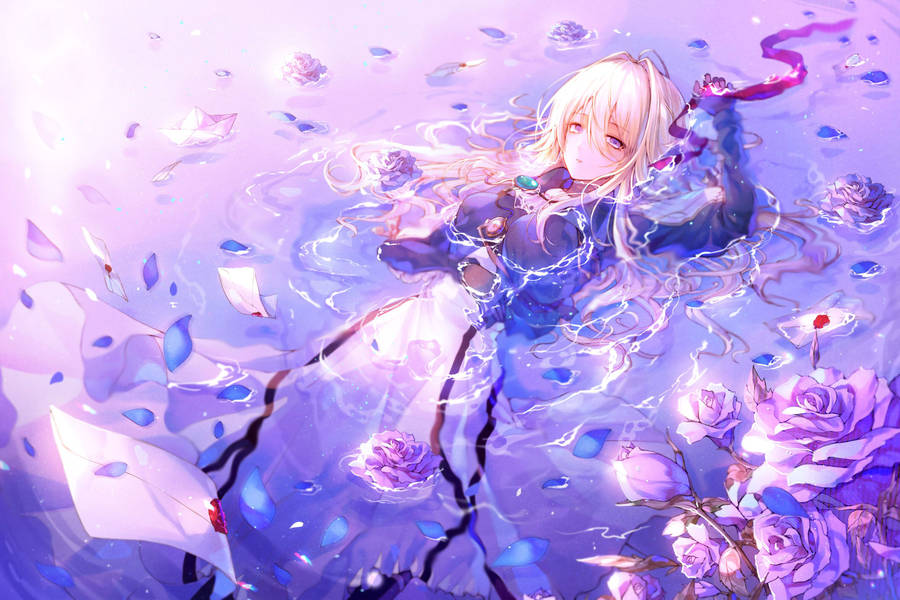 Girl Purple Anime Aesthetic Wallpaper