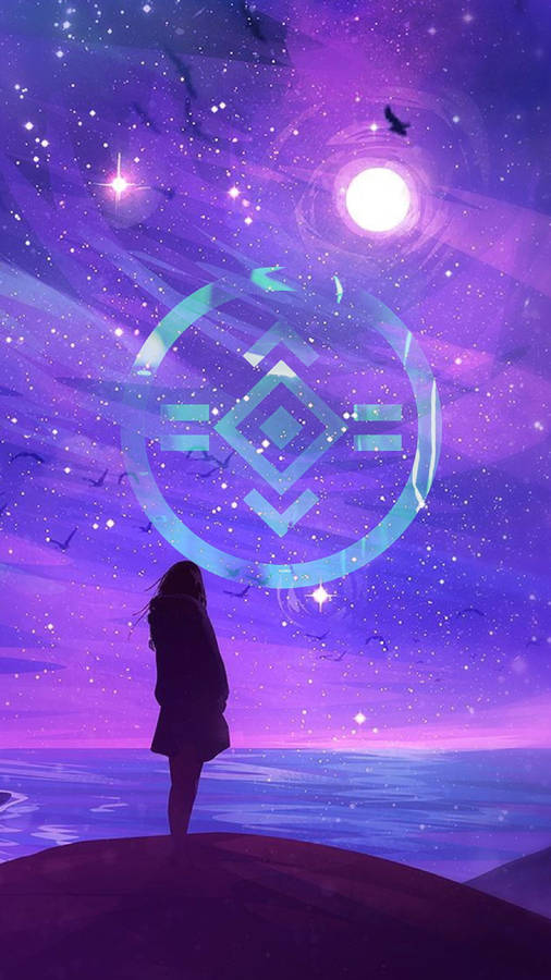 Girl's Silhouette Purple Anime Aesthetic Wallpaper