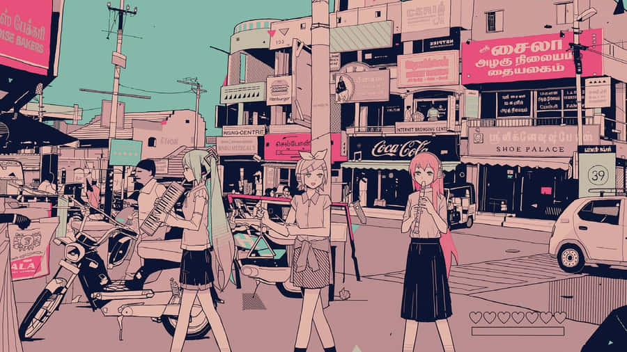 Girls 90s Anime Wallpaper