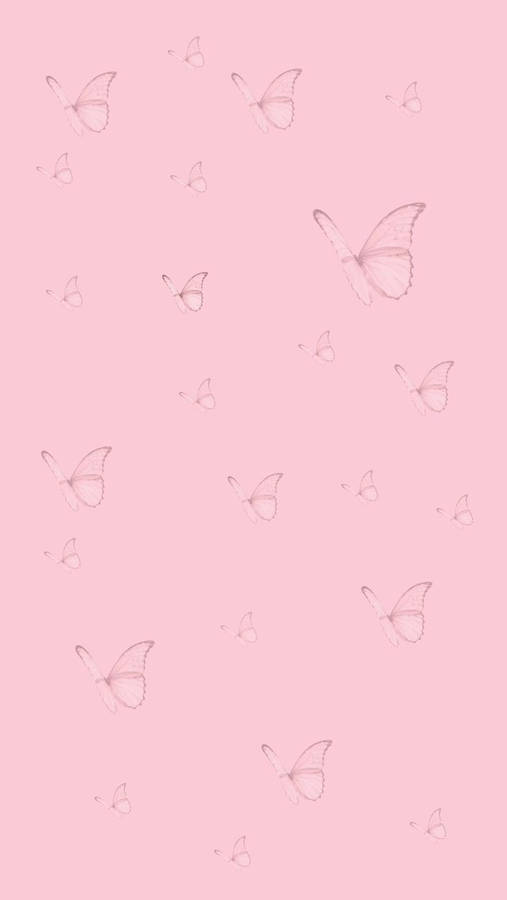 Girly Phone Pink Butterflies Wallpaper