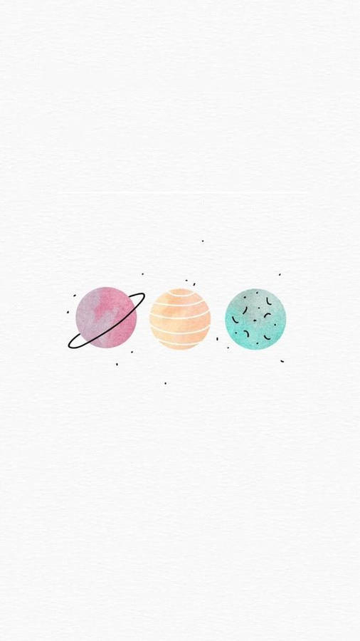Girly Phone Planets Wallpaper