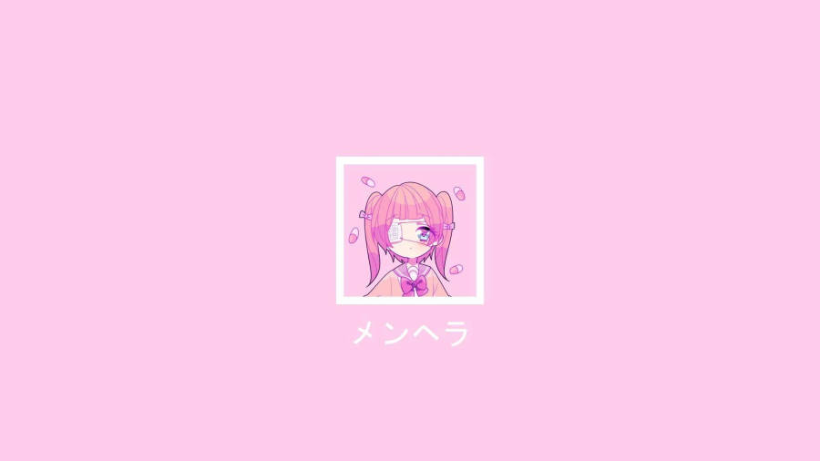 Girly Pink Aesthetic Eyepatch Girl Wallpaper