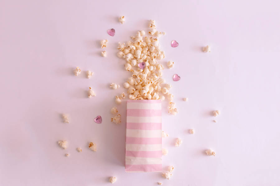 Girly Pink Aesthetic Popcorn Wallpaper