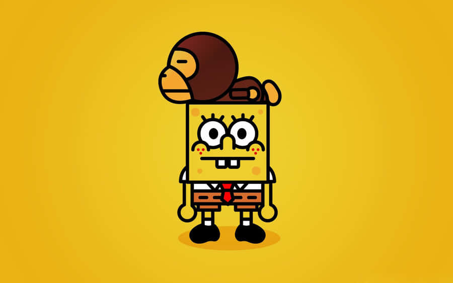 Give Your Laptop A Burst Of Spongebob Energy With This Aesthetically Pleasing Spongebob Sticker! Wallpaper