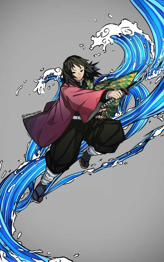 Giyu Tomioka Water Art Wallpaper