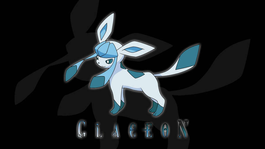 Glaceon In Striking Black Artwork Wallpaper