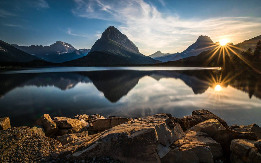 Glacier National Park Aesthetic Landscape Wallpaper