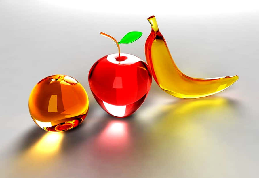 Glass Fruits Still Life Art Wallpaper