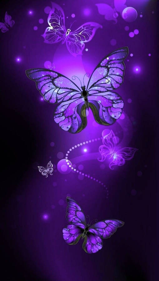 Glass-winged Purple Butterfly Phone Background Wallpaper