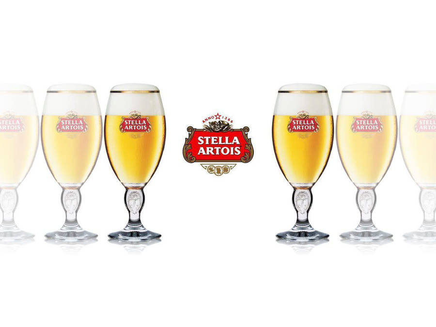 Glasses Of Stella Artois Beer Wallpaper