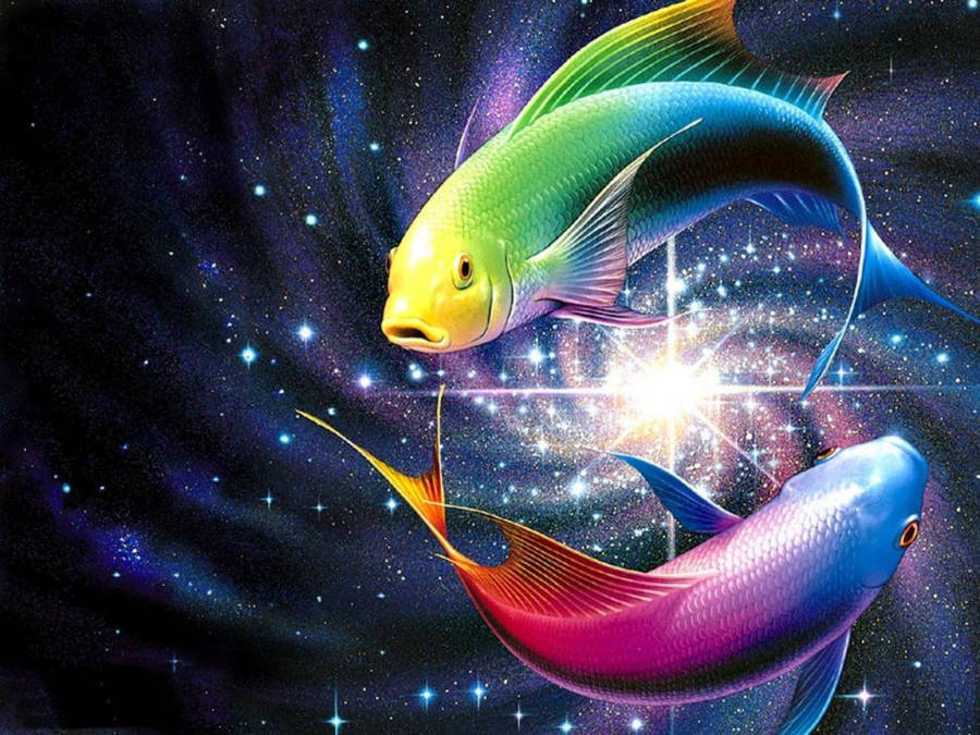 Gleaming Rainbow Fish Wallpaper