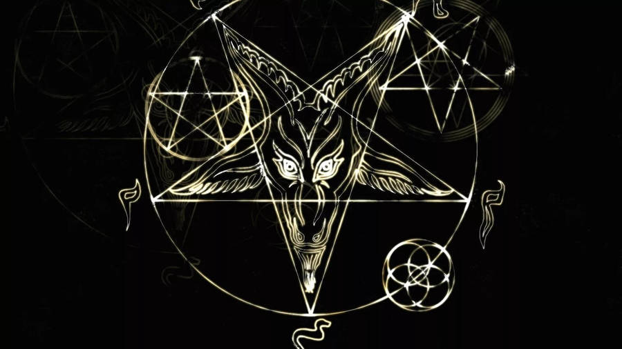Gleaming White Satanic Occult Symbol Wallpaper