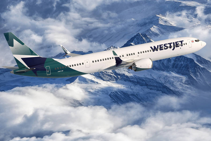 Gliding Westjet Airplane Wallpaper