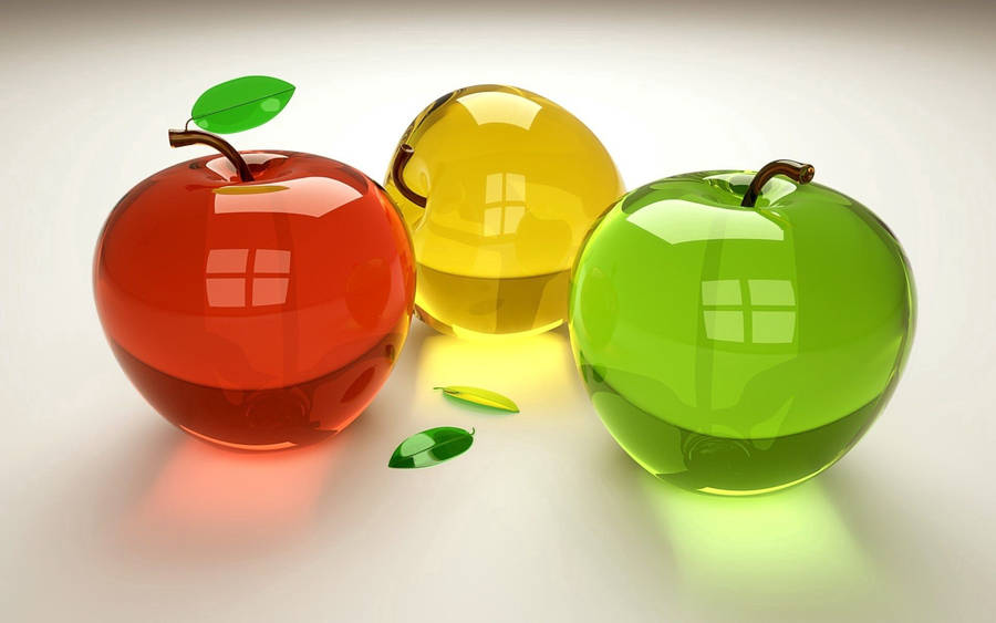 Glistening Red Apples In 3d Wallpaper