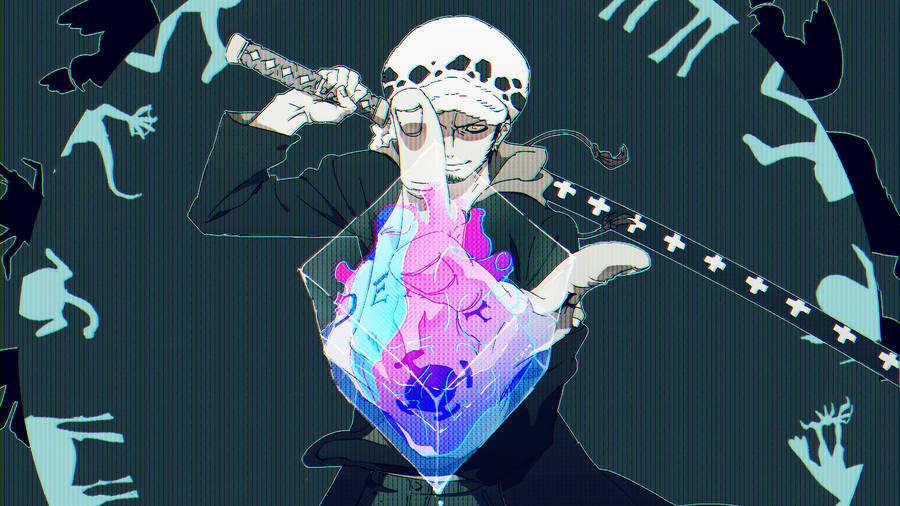 Glitch Art Trafalgar Law Wallpaper