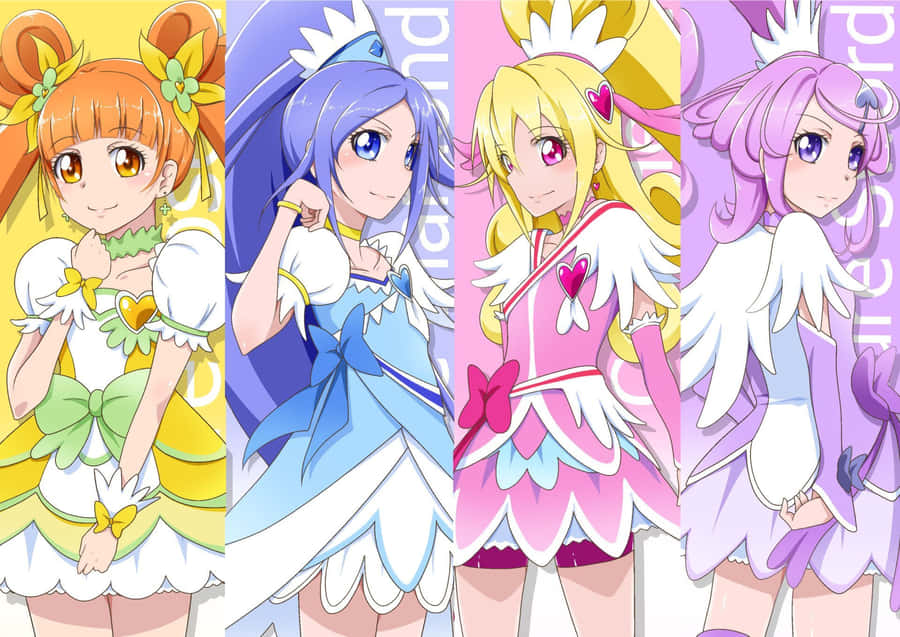 Glitter Force Profile Collage Wallpaper
